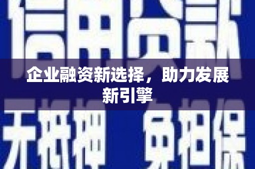 立山企业融资新选择，助力发展新引擎