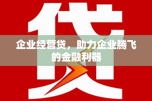 滁州企业经营贷，助力企业腾飞的金融利器