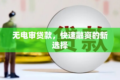 东西湖无电审贷款，快速融资的新选择