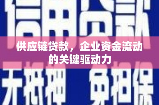馆陶供应链贷款，企业资金流动的关键驱动力