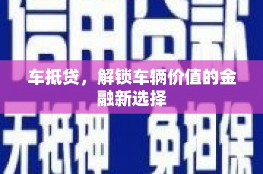 林园车抵贷，解锁车辆价值的金融新选择