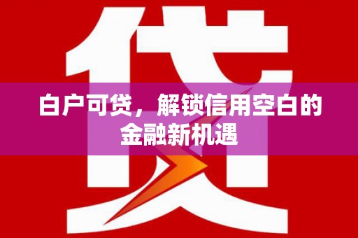 黔东南白户可贷，解锁信用空白的金融新机遇