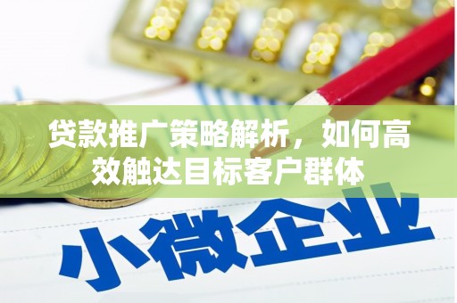 丰都贷款推广策略解析，如何高效触达目标客户群体