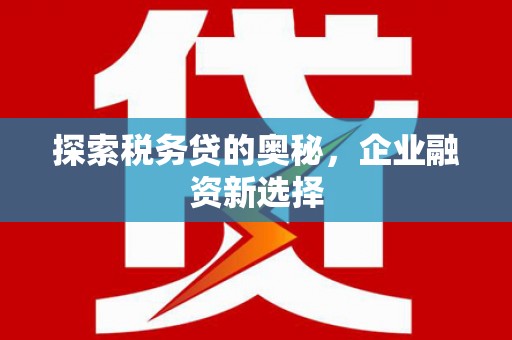 思茅探索税务贷的奥秘，企业融资新选择