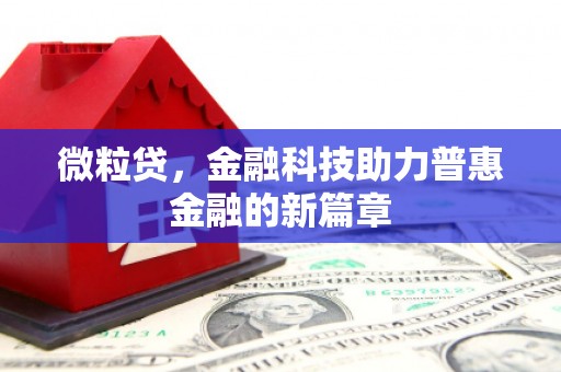 荃湾微粒贷，金融科技助力普惠金融的新篇章