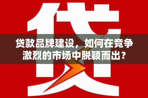 莱西贷款品牌建设，如何在竞争激烈的市场中脱颖而出？